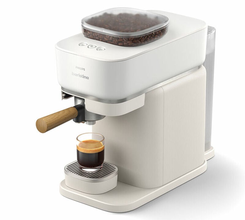 Machine expresso broyeur PHILIPS Baristina BAR302/20 Baristina premium blanche porte-filtre en bois - 2