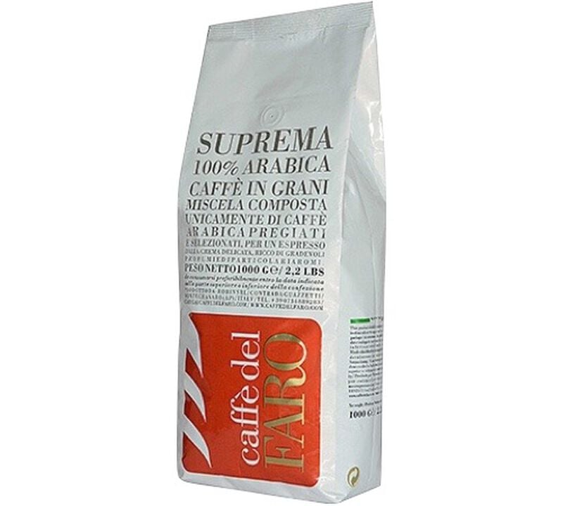 1 kg - Café en grain - Suprema 100% Arabica - CAFFÈ DEL FARO - 1
