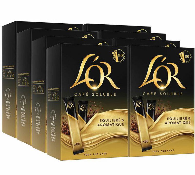 8 boîtes de 80 sticks - Café soluble - Pur Arabica - L'OR - 1