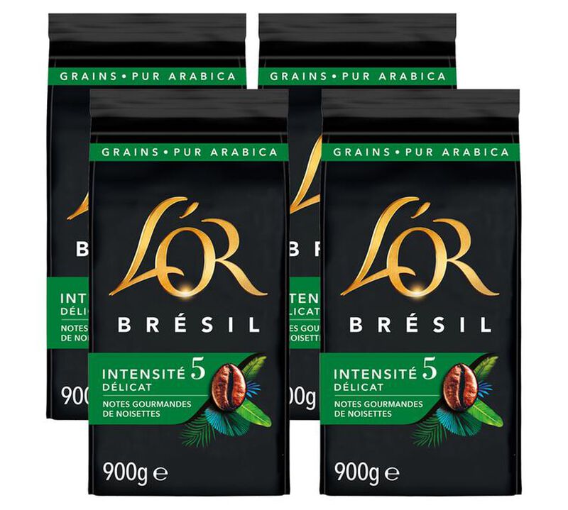 4 x 900 g - Café en grain - Brésil- L'OR - 1