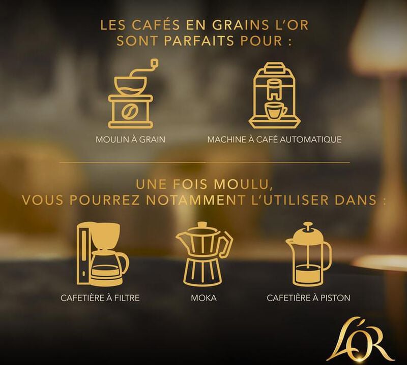 4 x 1 kg Café en grain - Intensité 13 - L'OR - 2