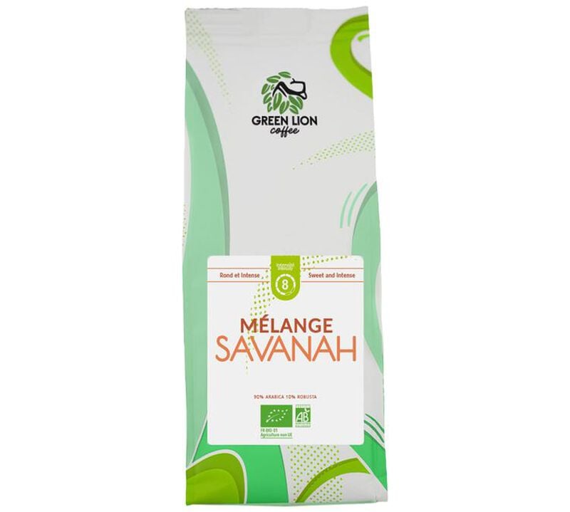 2 kg - Pack - Café en grain - Blend/Pure Origine Bio - GREEN LION COFFEE - 2