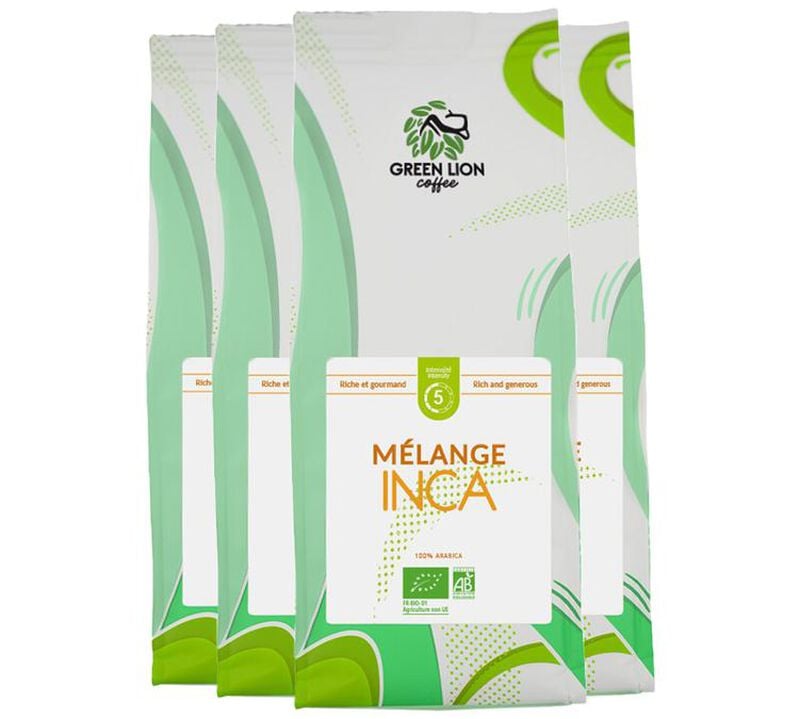 4 x 250 g - Café moulu - Le Mélange Inca Bio - GREEN LION COFFEE - 1