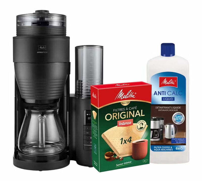Cafetière filtre AromaFresh 1030-01 Glass Pro + filtres 1x4 + détartrant 250 ml - Melitta - 1