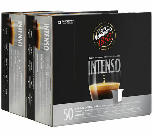 100 capsules compatibles Nespresso* Original Espresso Intenso - CAFFE VERGNANO - 1