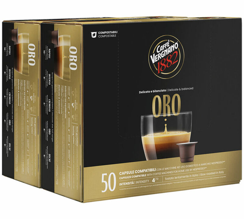 100 capsules compatibles Nespresso* Original Espresso Oro - CAFFE VERGNANO - 1