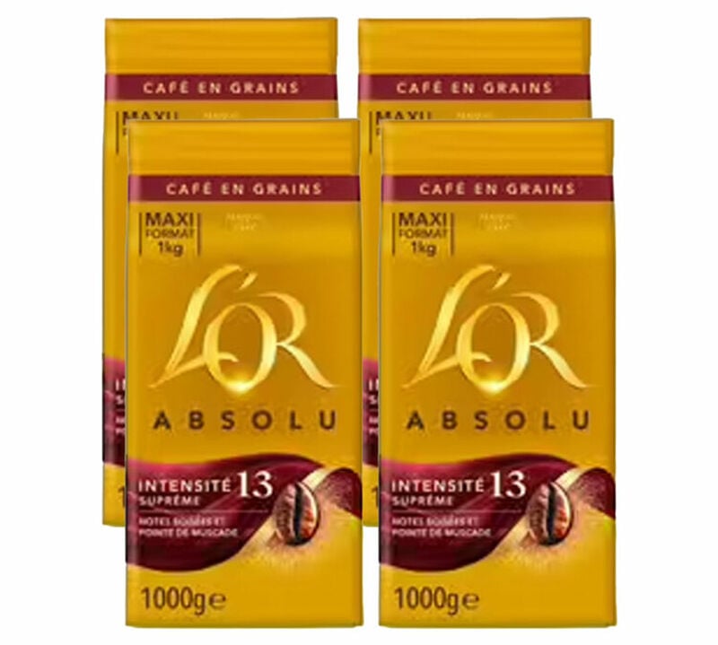 4 x 1 kg Café en grain - Intensité 13 - L'OR - 1