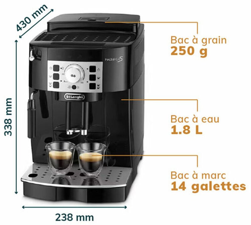 Expresso Broyeur DELONGHI Magnifica ECAM 22.140.B - Noir - 2