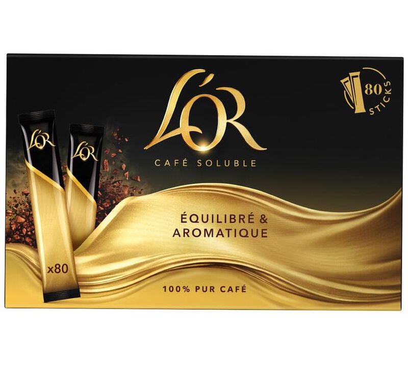 8 boîtes de 80 sticks - Café soluble - Pur Arabica - L'OR - 2